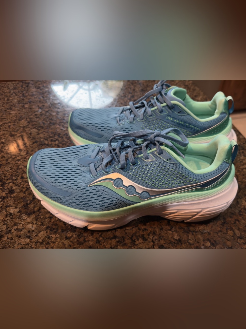 Saucony Women's Blue and Mint Green Running Shoes